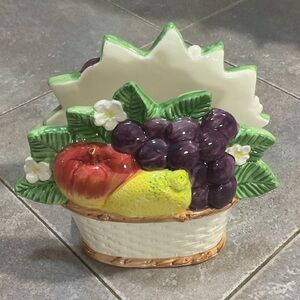 Fitz and Floyd Multicolor Fruit Basket napkins holder